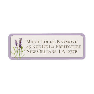 Vintage Lavender Flower Custom Return Address Labe