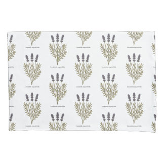 Vintage Lavender Flower Illustration Pillowcase