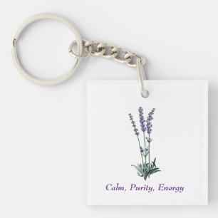 Vintage Lavender Flower Key Ring