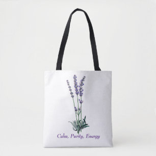 Vintage Lavender Flower Tote Bag