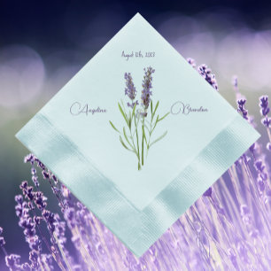 Vintage lavender for wedding  personalized  napkin