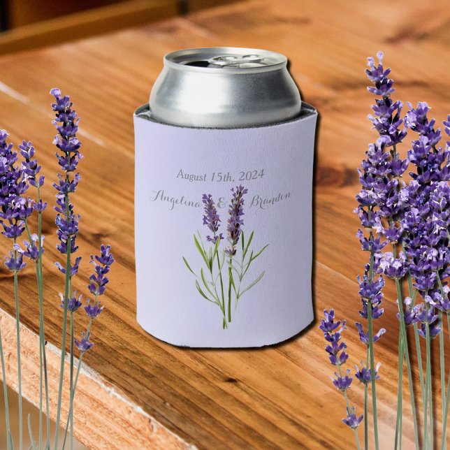Vintage Lavender for weddings personalised Can Cooler (Creator Uploaded)