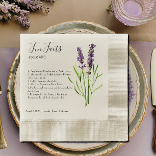 Vintage lavender  - Fun Facts Napkin