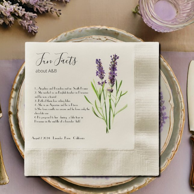 Vintage lavender  - Fun Facts Napkin (Creator Uploaded)