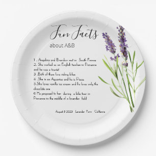 Vintage lavender - Fun Facts Paper Plate