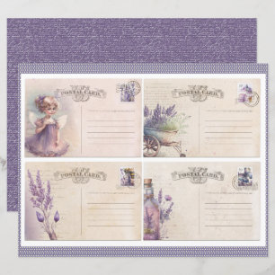 Vintage Lavender Journal Paper Sheet