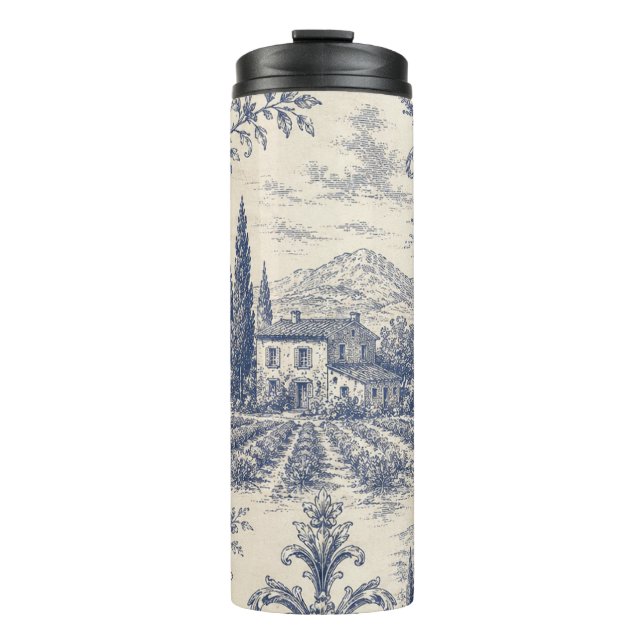 vintage lavender pattern thermal tumbler  (Front)