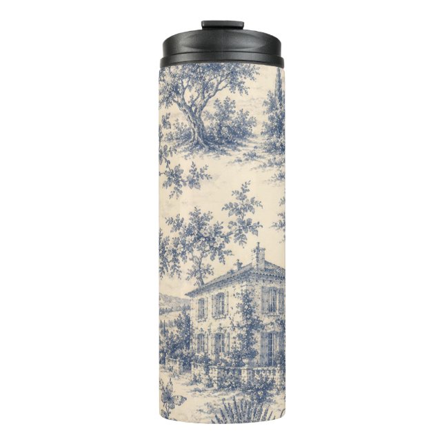 vintage lavender pattern thermal tumbler  (Front)