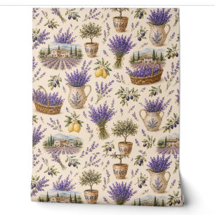 vintage lavender pattern wallpaper