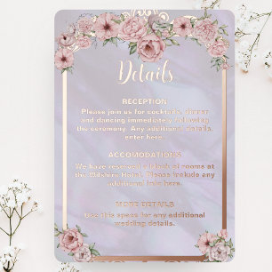 Vintage Lavender Peony Foil Enclosure Card