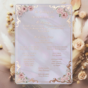 Vintage Lavender Peony Foil Program Card