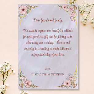 Vintage Lavender Peony Thank You Card