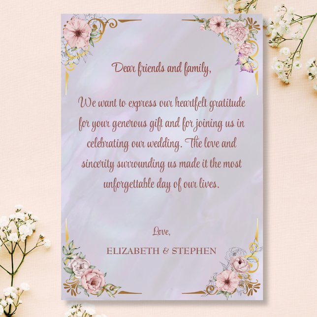 Vintage Lavender Peony Thank You Card (Creator Uploaded)