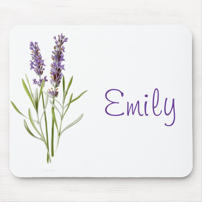 Vintage Lavender plant customisable mousepad (Front)