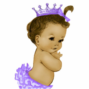 Vintage Lavender Princess Baby Girl Shower Standing Photo Sculpture