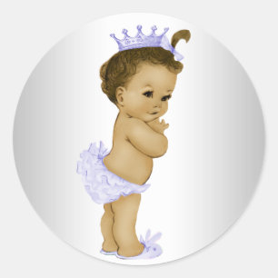 Vintage Lavender Purple Baby Shower Stickers