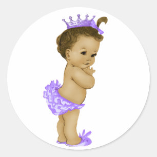 Vintage Lavender Purple Baby Shower Stickers