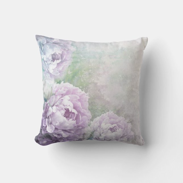 Vintage Lavender Roses Cushion (Front)