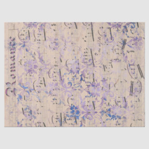 Vintage Lavender Sheet Music Decoupage