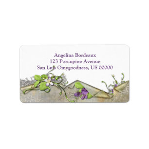 Vintage Lavender Sweet Peas Label