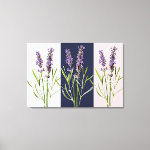 Vintage lavender triptych canvas print
