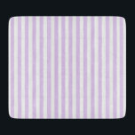 Vintage Lavender & White Stripes Striped Cutting Board<br><div class="desc">Modern vintage striped design. Vertical stripes pattern design in chic french classic elegant lavender pastel lilac purple and white colour. Lavender  and white wedding colour striped cutting board</div>