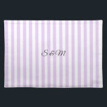 Vintage Lavender & White Stripes Striped Placemat<br><div class="desc">Modern vintage striped design. Vertical stripes pattern design in chic french classic elegant lavender pastel lilac purple and white colour. Lavender  and white wedding colour striped kitchen towel</div>