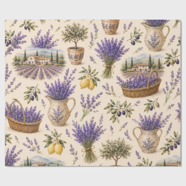 vintage lavender wrapping paper  (Flat)