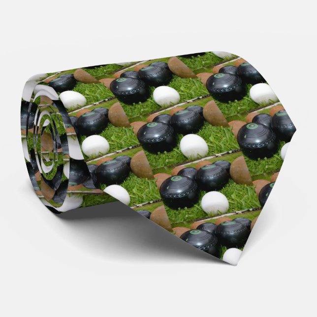 Vintage Lawn Bowls And Jack, Neck Tie (Rolled)