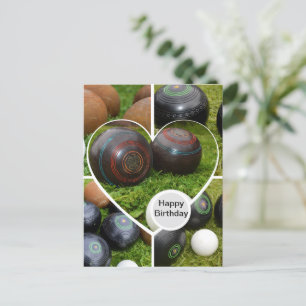 Vintage Lawn Bowls Collection, Birthday Postcard