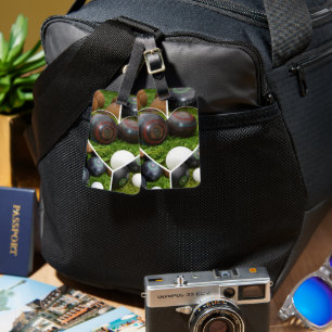 Vintage Lawn Bowls Collection, Luggage Tag