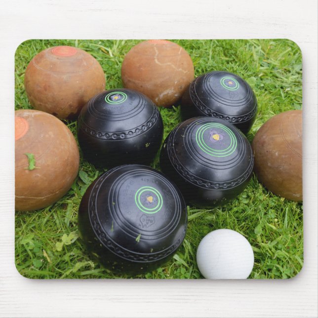 Vintage Lawn Bowls, Mouse Mat (Front)