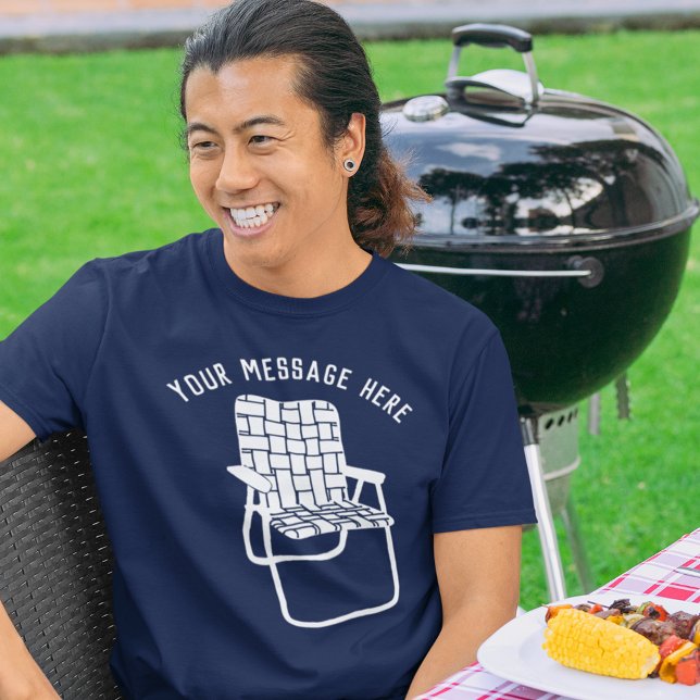 Vintage Lawn Chair Custom Message Summer Graphic T-Shirt (Creator Uploaded)