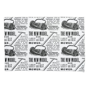 Vintage lawn mower advert pillowcase