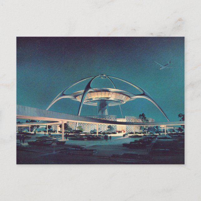Vintage LAX Los Angeles Airport Postcard (Front)