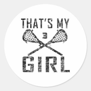 Vintage Lax That's My Girl Lacrosse Mum #3 Classic Round Sticker
