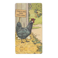 Vintage Laying Hen Farm Fresh Egg Carton Label