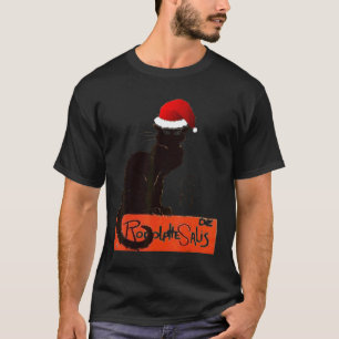 Vintage Le Chat Noel Christmas Holiday Distressed T-Shirt