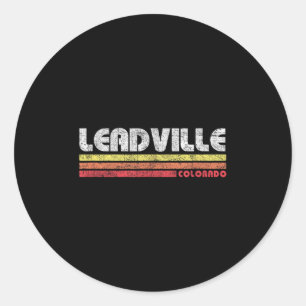 Vintage Leadville Colorado Retro Mountain Bike Ski Classic Round Sticker