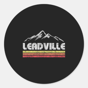 Vintage Leadville Colorado Retro Mountain Bike Ski Classic Round Sticker