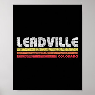 Vintage Leadville Colorado Retro Mountain Bike Ski Poster
