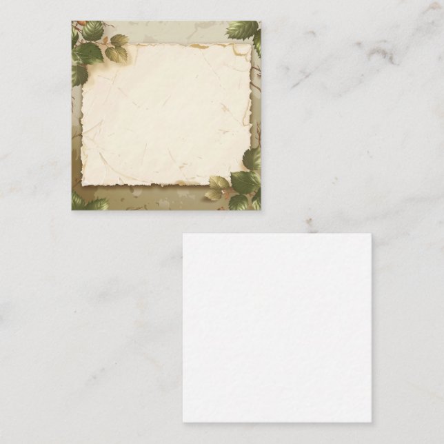 Vintage Leaf Border Parchment Card (Front/Back)