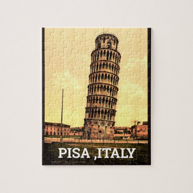 vintage leaning tower of Pisa -  Italy Jigsaw Puzzle (Vertical)