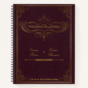 Vintage Leather Book Wedding Planner