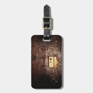 Vintage leather luggage tag