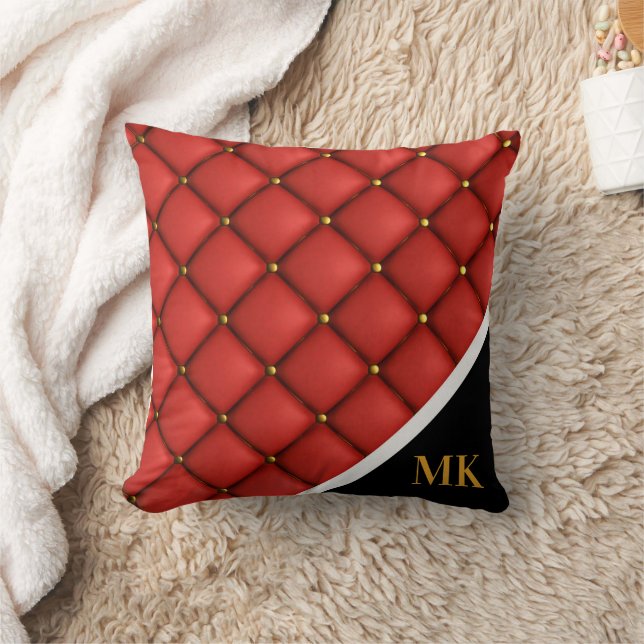 Vintage Leather Monogram Cushion (Blanket)