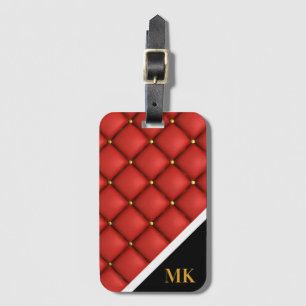 Vintage Leather Monogram Luggage Tag