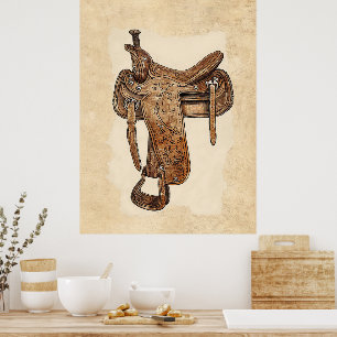 Vintage Leather Saddle Wall Art Printable