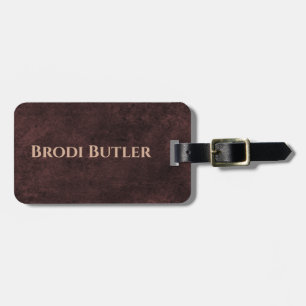 Vintage Leather Style Monogram Luggage Tag
