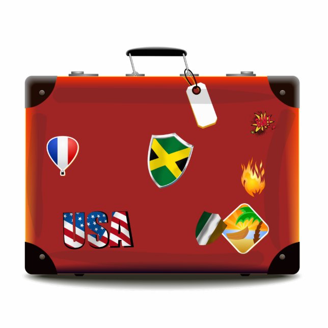 Vintage Leather Suitcase Standing Photo Sculpture (Front)